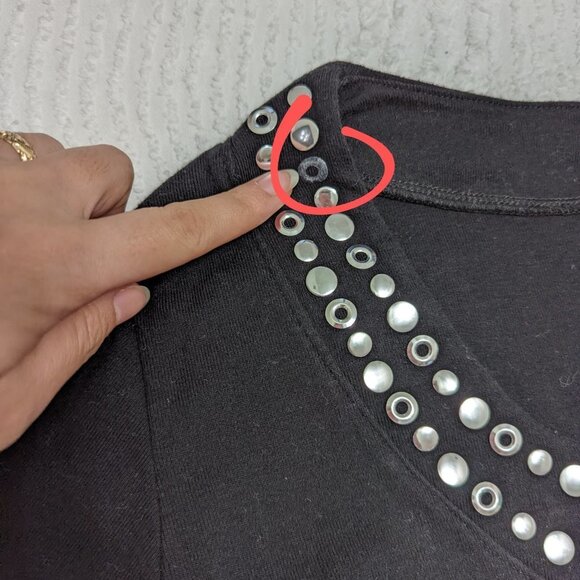 Harley-Davidson Women's Long Sleeve Sequin Top Medium Scoop Neck Cotton - Picture 7 of 7